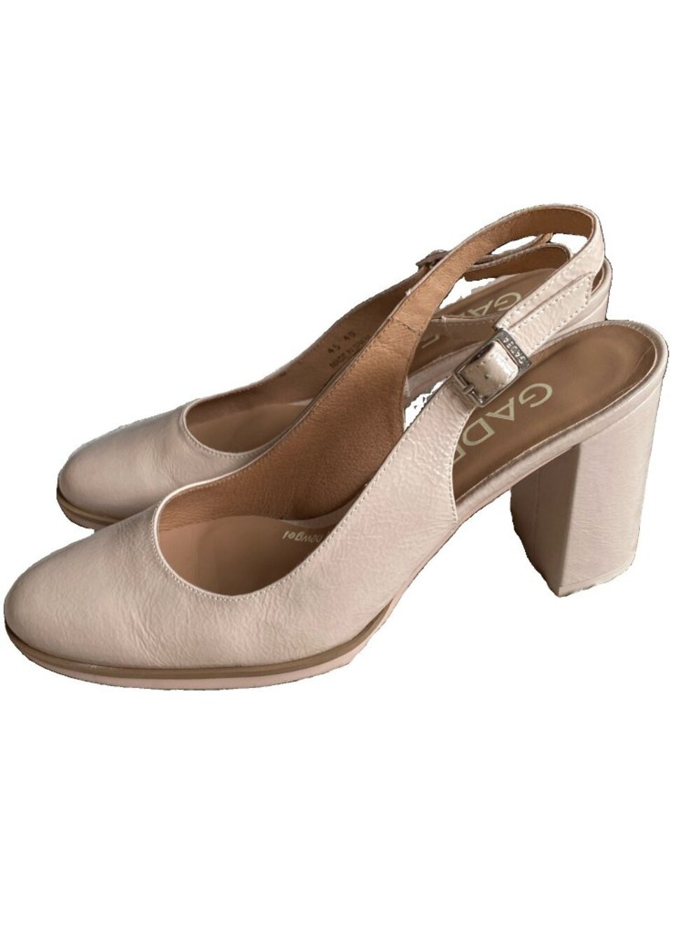Gadea By Lodi Block Heels 40 / US 9 Tan Beige Slingback Pumps New Gel Shoes